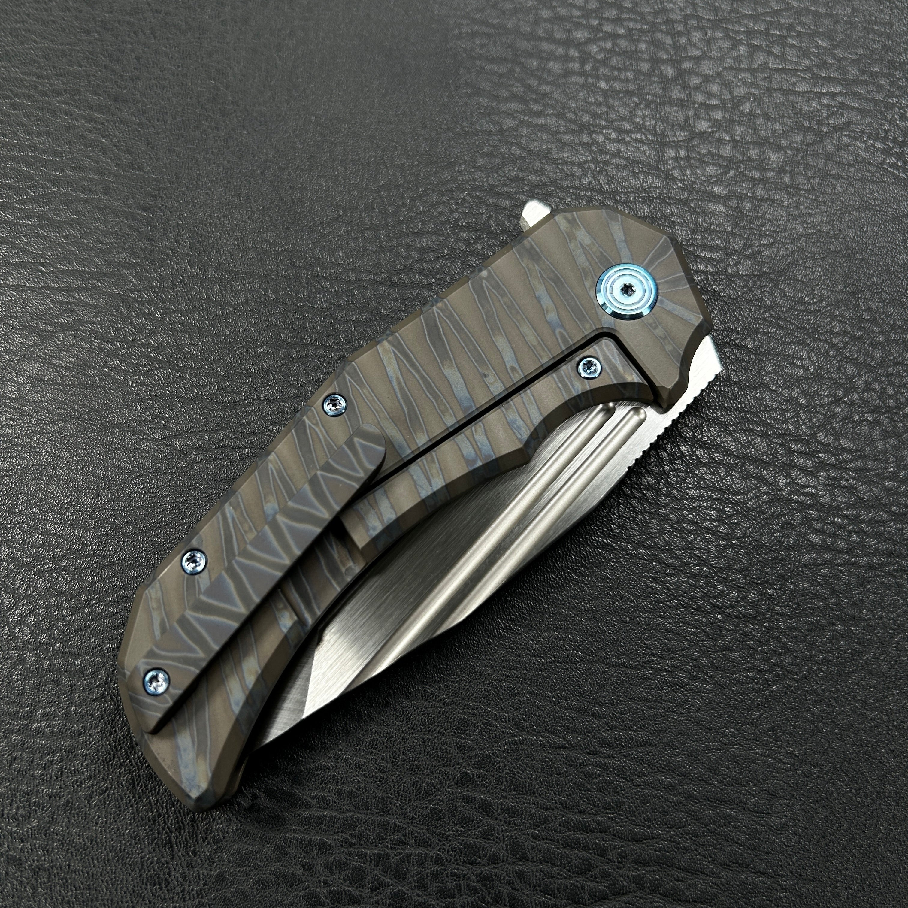 KUBEY KB366B Mikkel Willumsen Design Bravo one Frame Tactical Folding Knife 6AL4V Titanium 3.39" Belt Satin Boher M390