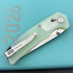 KU knife KU464B Geri Crossbar Lock Jade Folding Knife