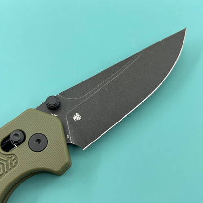 KU knife KU464C Geri Crossbar Lock Black OD Green Folding Knife