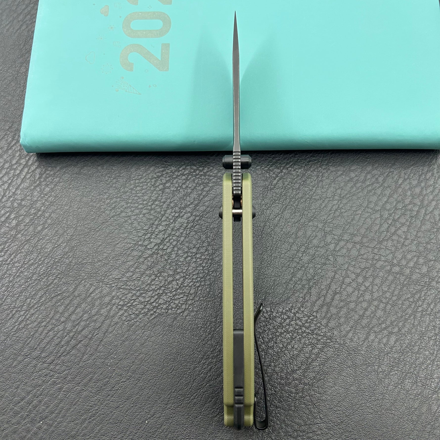 KU knife KU464C Geri Crossbar Lock Black OD Green Folding Knife