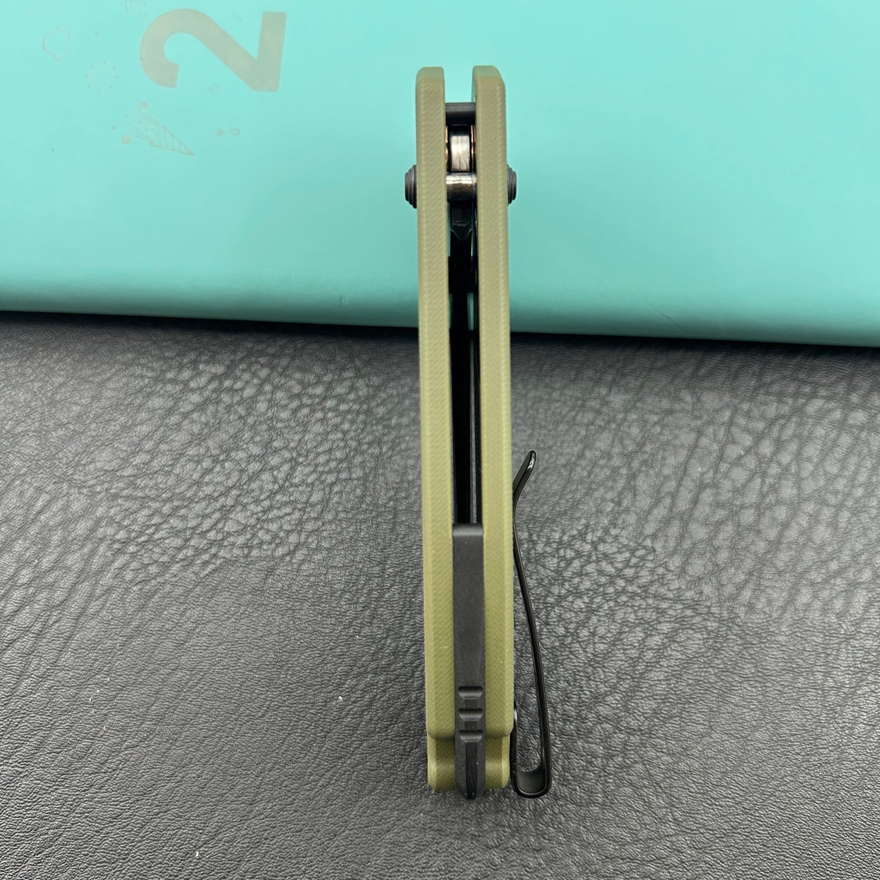 KU knife KU464C Geri Crossbar Lock Black OD Green Folding Knife
