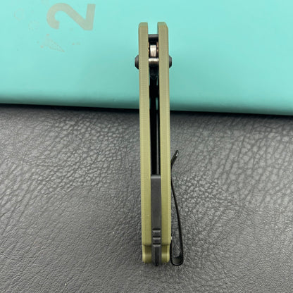 KU knife KU464C Geri Crossbar Lock Black OD Green Folding Knife