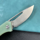KUBEY KU331 Thalia Front Flipper EDC Pocket Folding Knife Jade G10 Handle 3.27" Satin D2