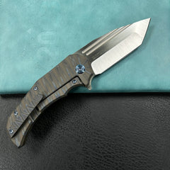 KUBEY KB366B Mikkel Willumsen Design Bravo one Frame Tactical Folding Knife 6AL4V Titanium 3.39" Belt Satin Boher M390