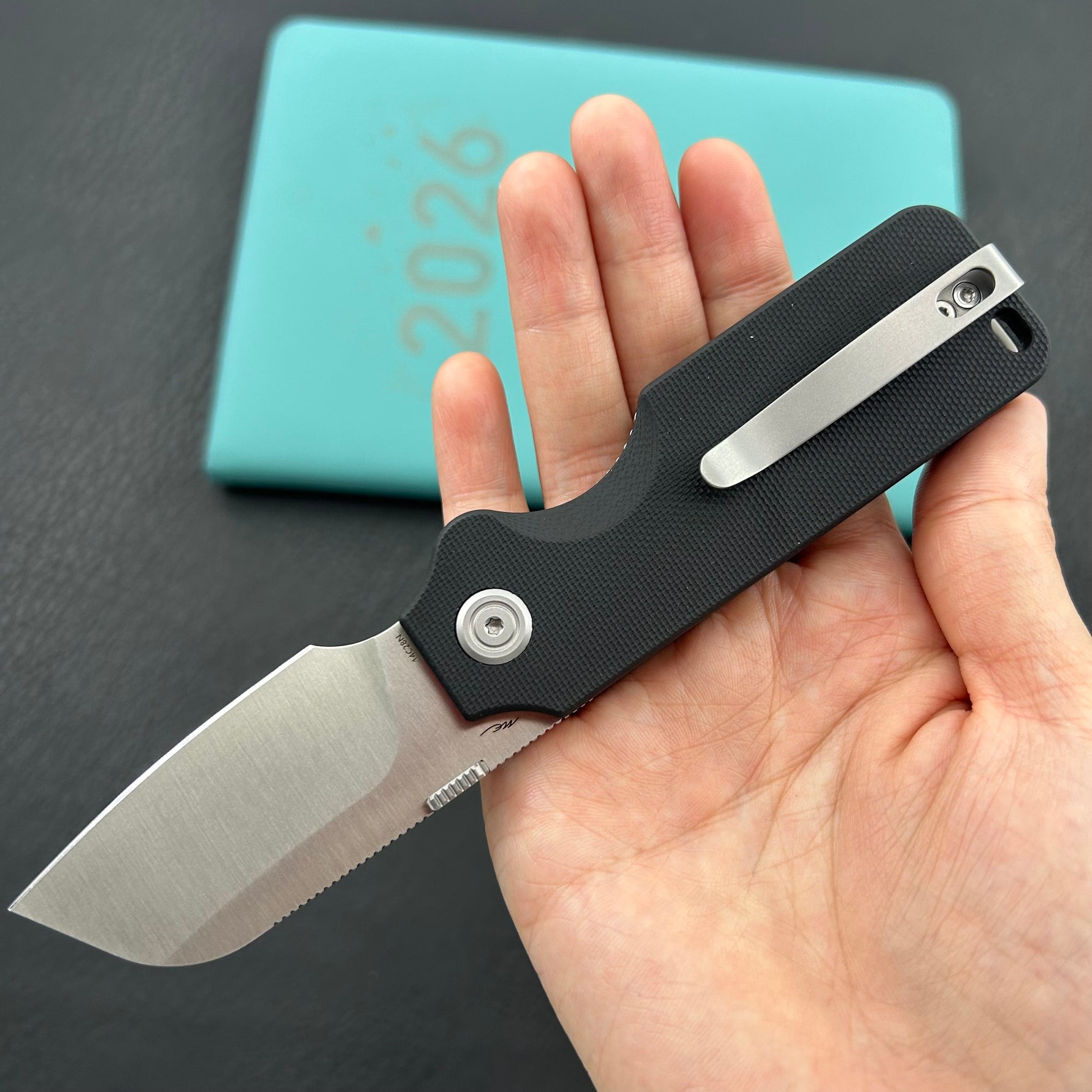 KU knife KU407A Boxer Linerlock Black Folding Knife