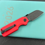 KU knife KU407D Boxer Linerlock Black Red Folding Knife