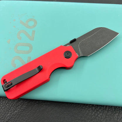 KU knife KU407D Boxer Linerlock Black Red Folding Knife