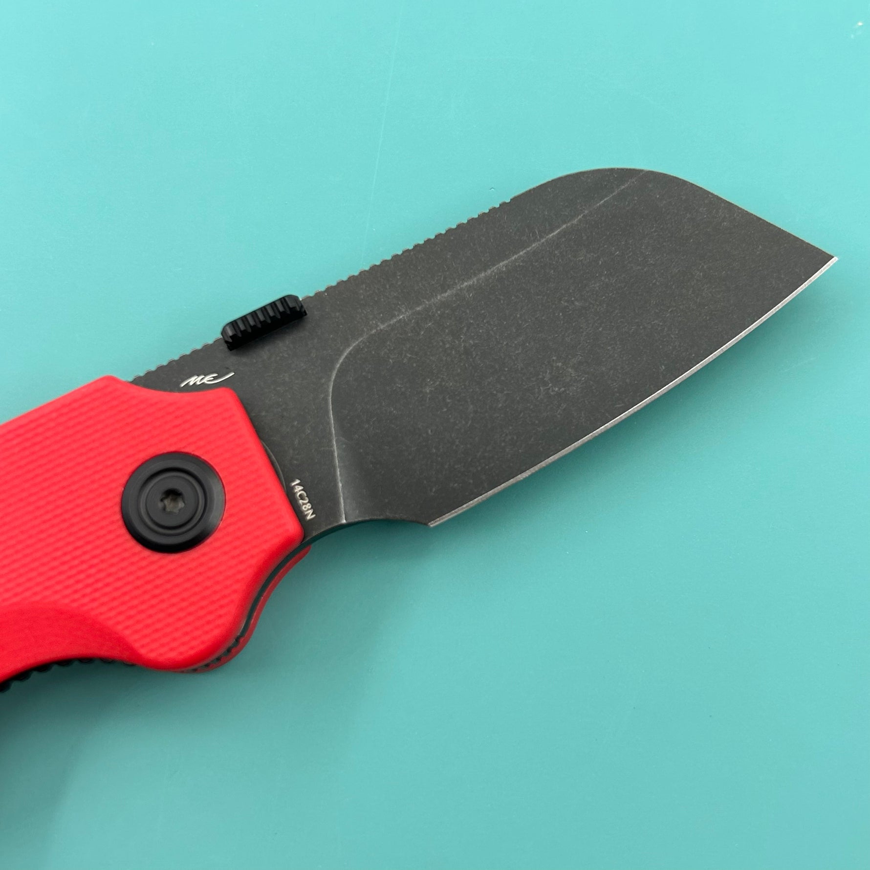 KU knife KU407D Boxer Linerlock Black Red Folding Knife