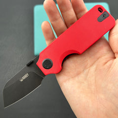 KU knife KU407D Boxer Linerlock Black Red Folding Knife
