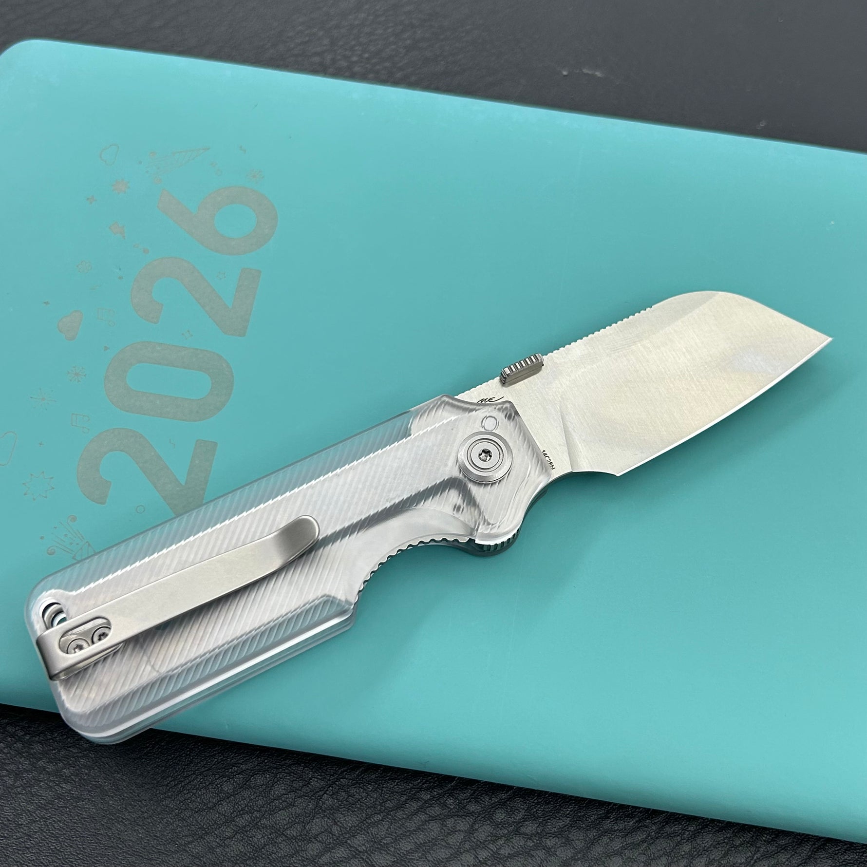 KU knife KU407F Boxer Linerlock Transparent Polycarbonate Folding Knife