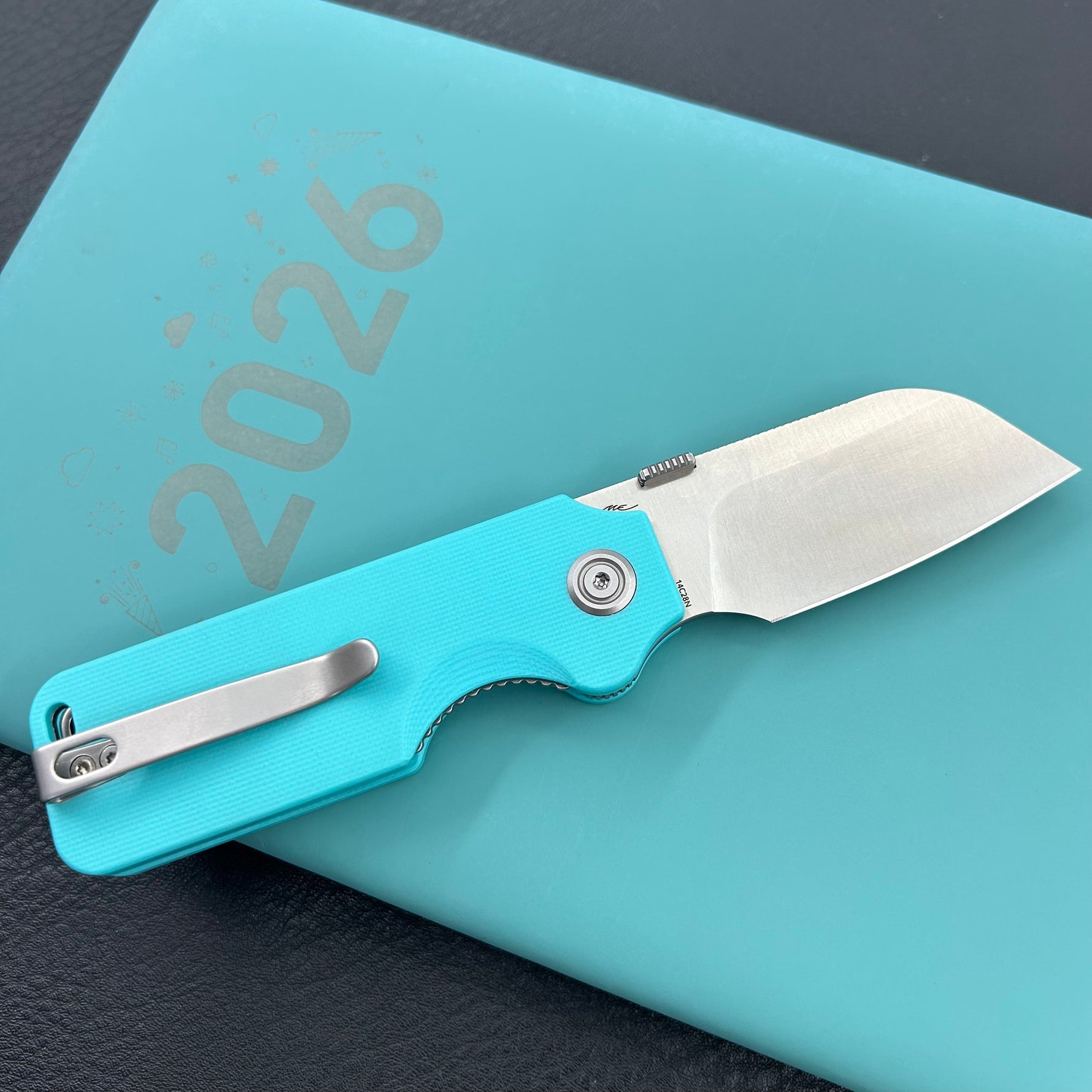 KU knife KU407B Boxer Linerlock Tiffany Blue Folding Knife