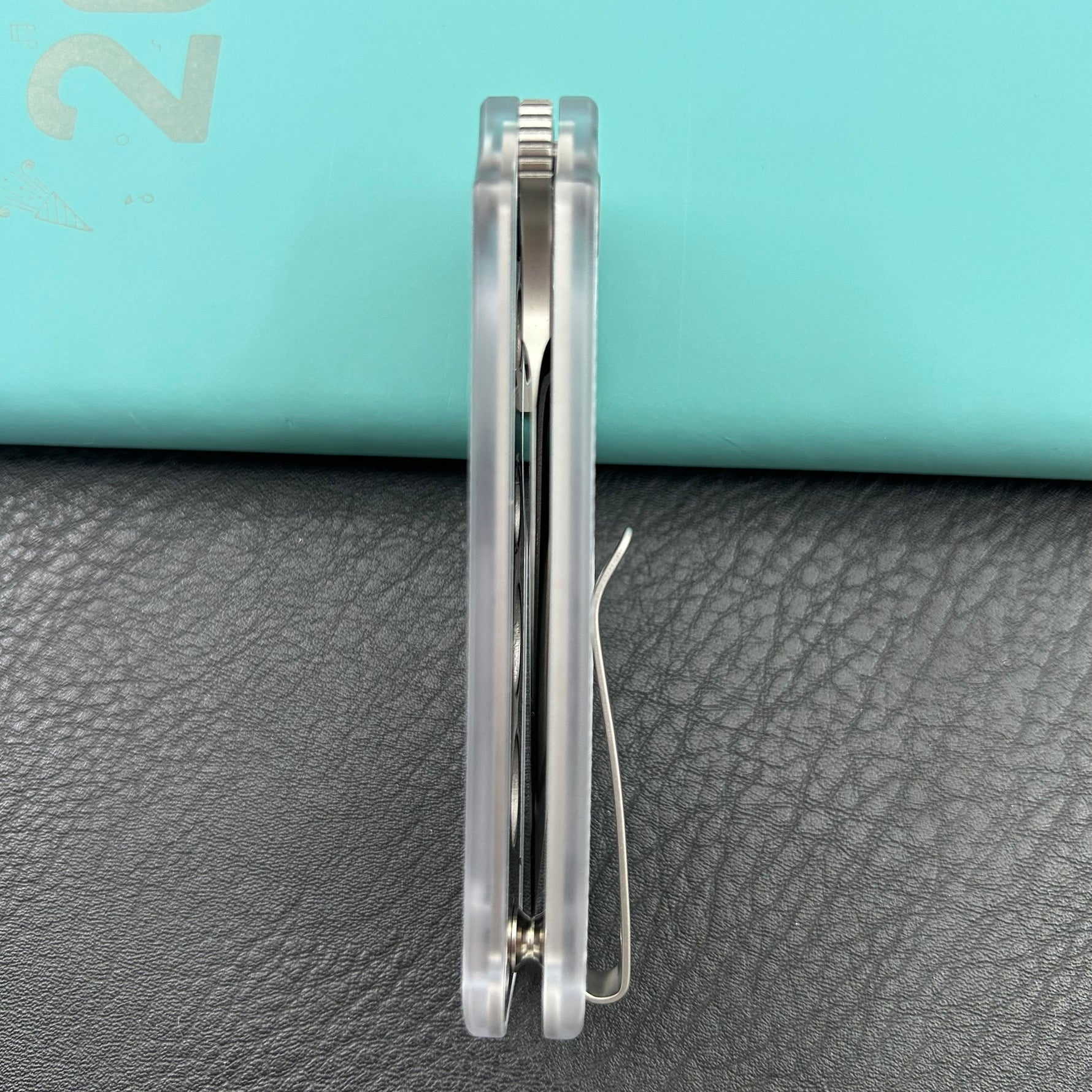 KU knife KU407F Boxer Linerlock Transparent Polycarbonate Folding Knife