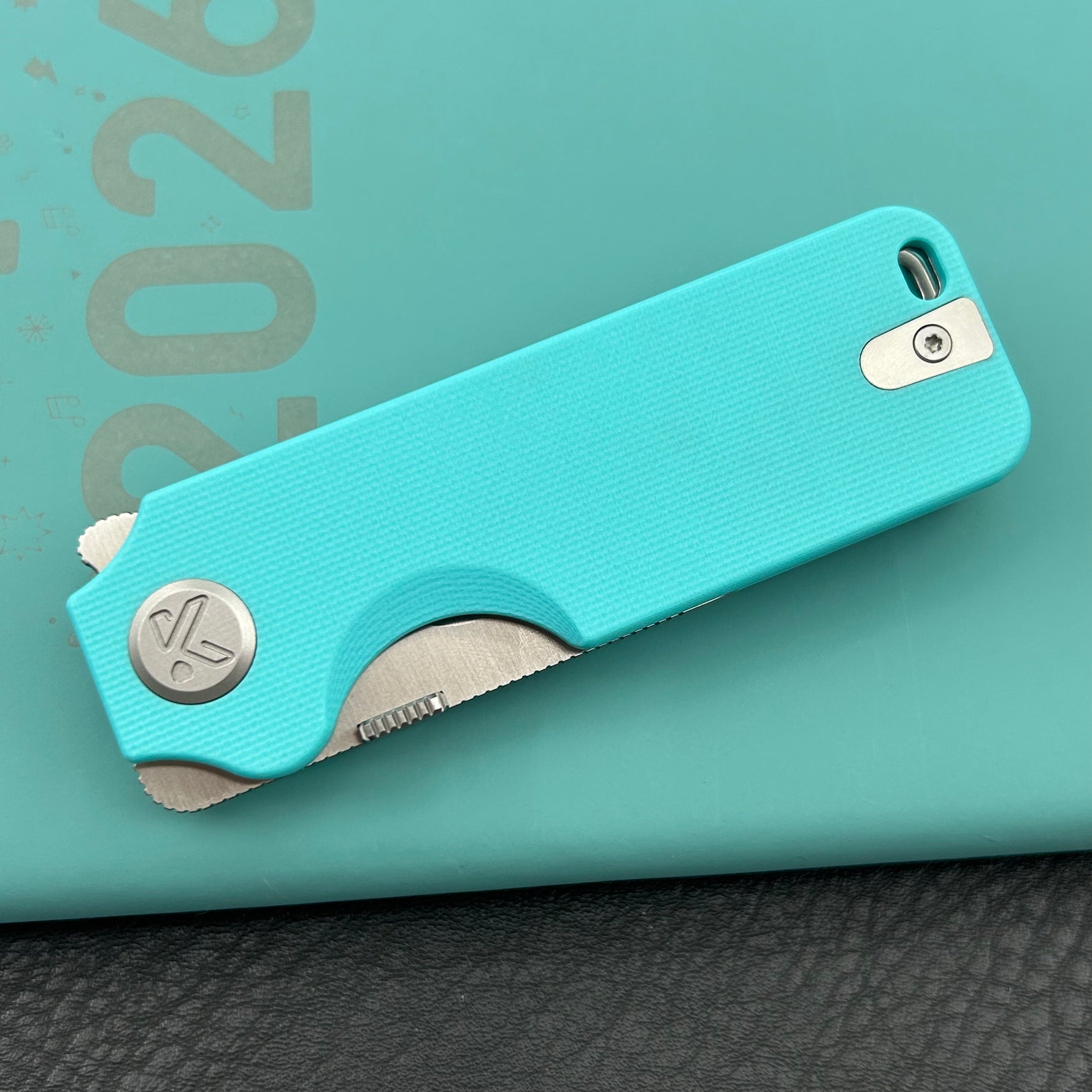 KU knife KU407B Boxer Linerlock Tiffany Blue Folding Knife