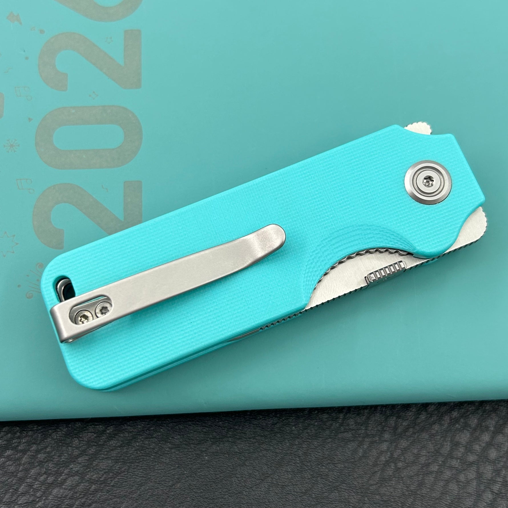 KU knife KU407B Boxer Linerlock Tiffany Blue Folding Knife