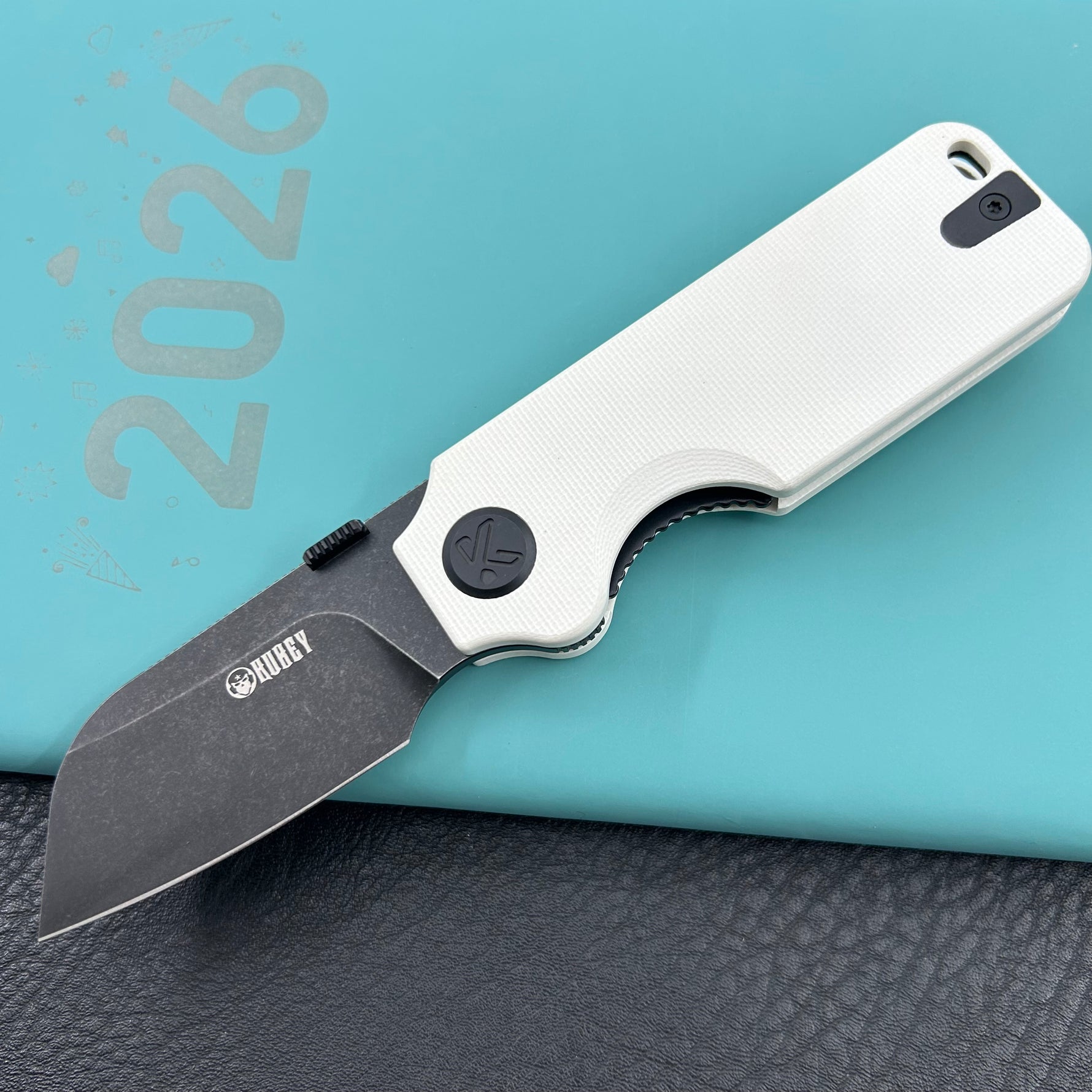 KU knife  KU407E Boxer Linerlock Black White Folding Knife