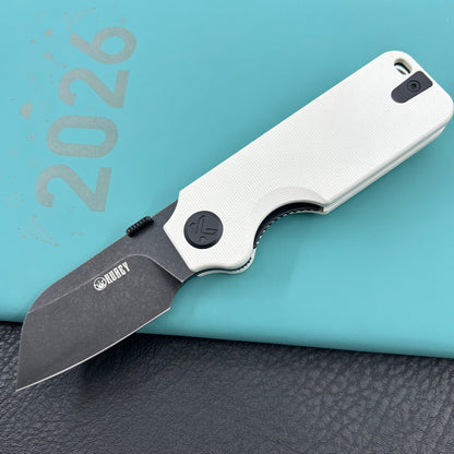 KU knife  KU407E Boxer Linerlock Black White Folding Knife