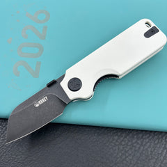 KU knife  KU407E Boxer Linerlock Black White Folding Knife