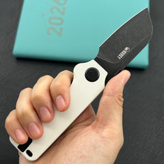 KU knife  KU407E Boxer Linerlock Black White Folding Knife