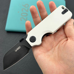 KU knife  KU407E Boxer Linerlock Black White Folding Knife
