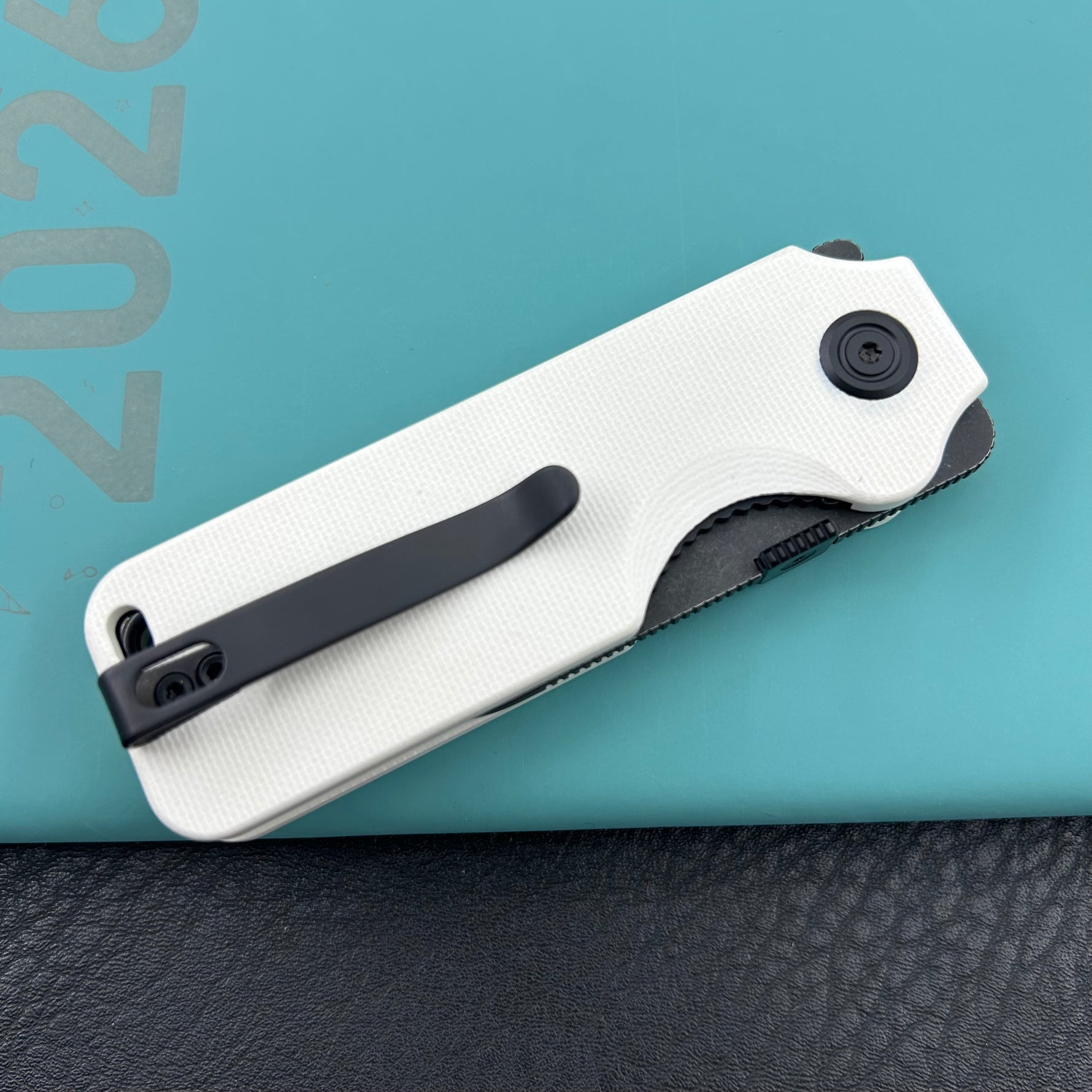 KU knife  KU407E Boxer Linerlock Black White Folding Knife