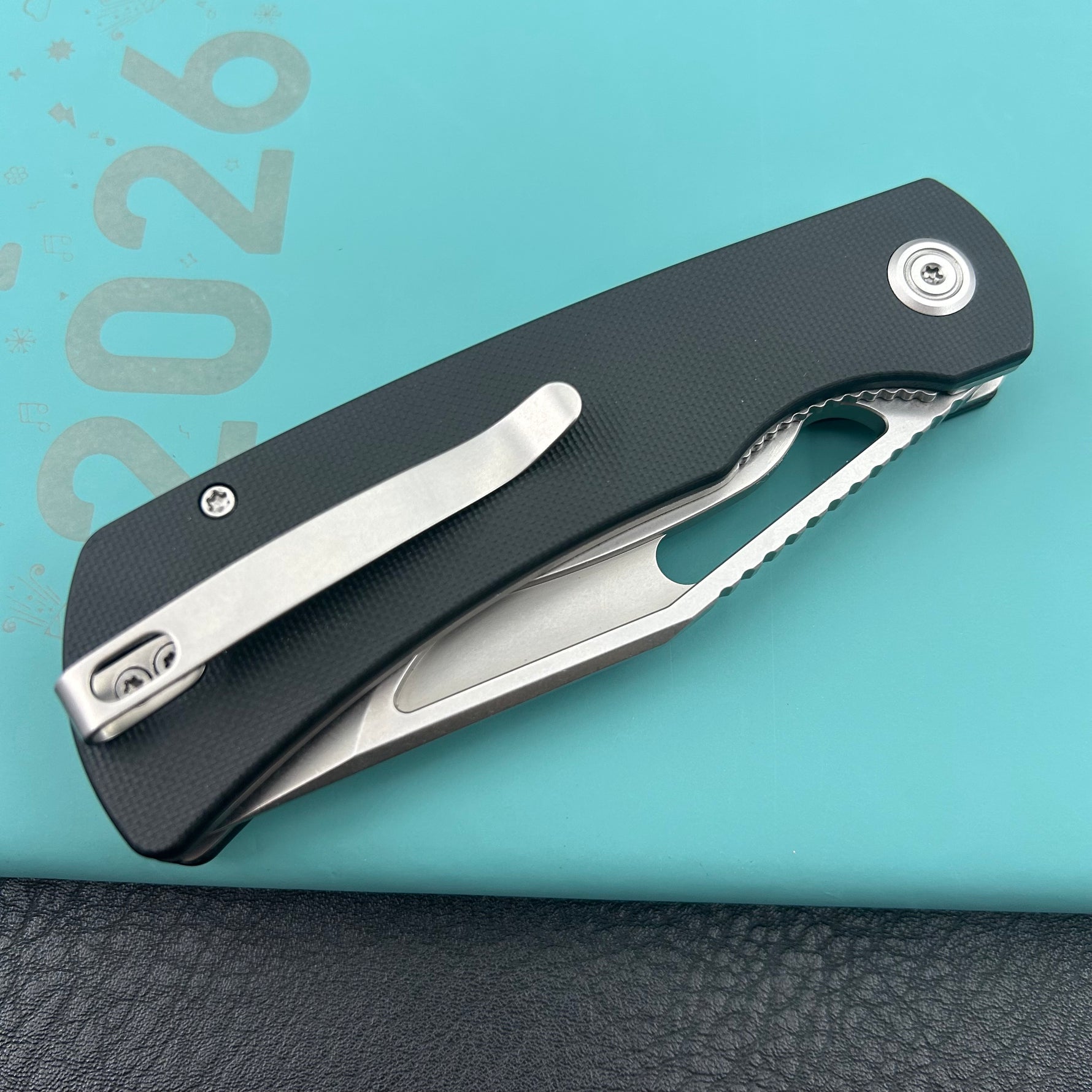 KU knife KU397A Gurkha Linerlock Black Folding Knife