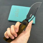 KU knife KU397D Gurkha Linerlock Black Ultem Folding Knife