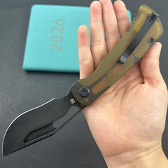 KU knife KU397D Gurkha Linerlock Black Ultem Folding Knife