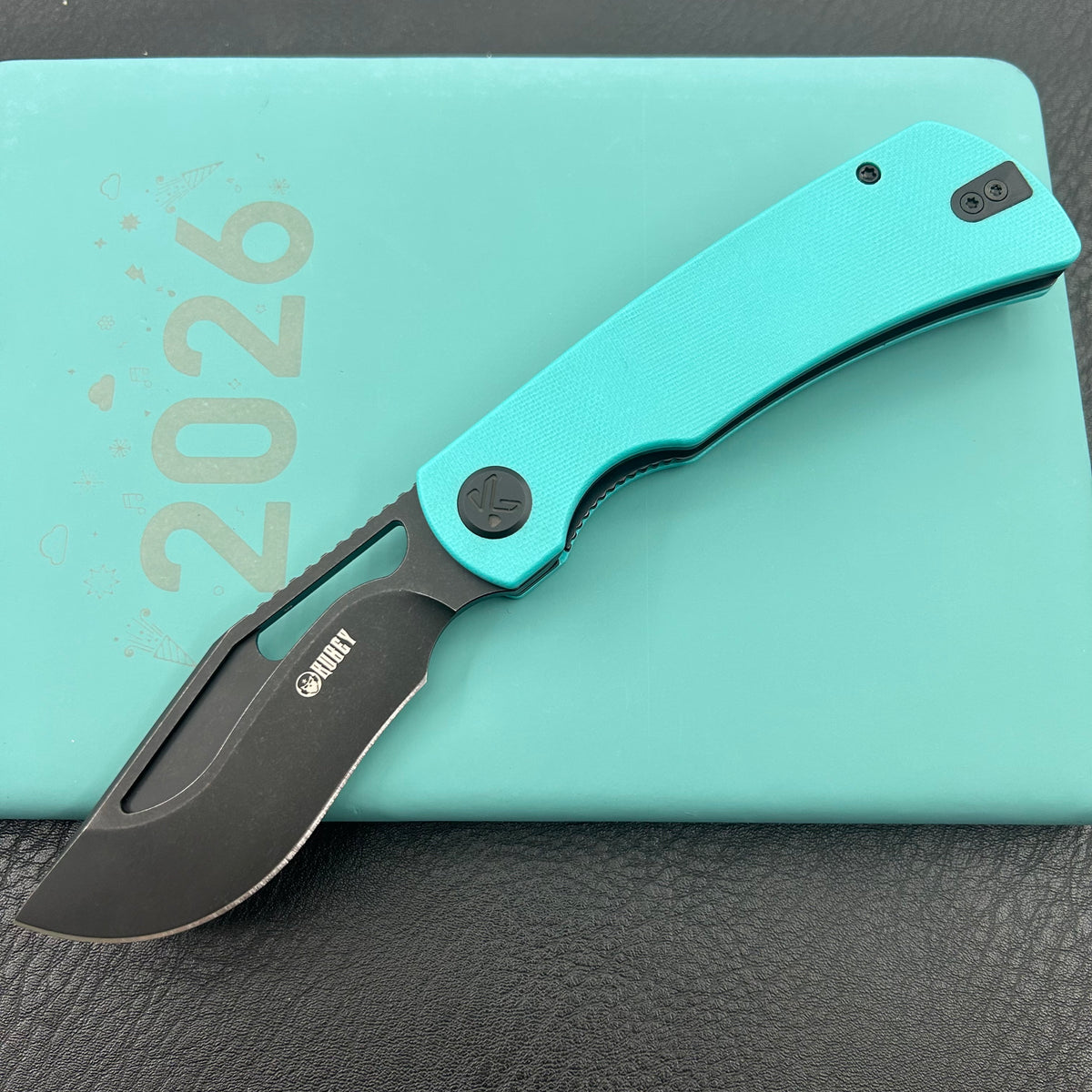 KU knife  KU397F Gurkha Linerlock Tiffany Blue Folding Knife