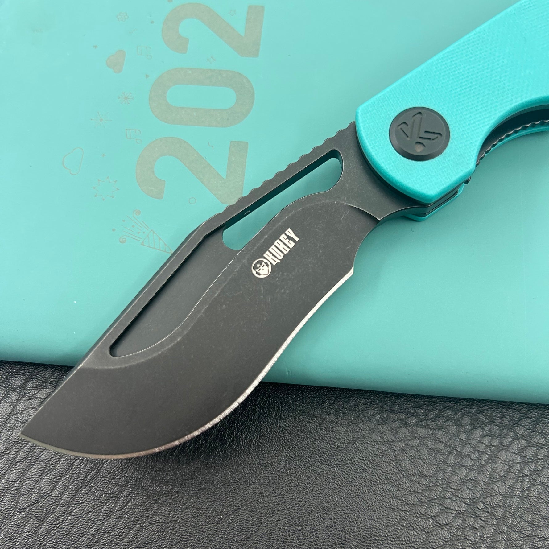 KU knife  KU397F Gurkha Linerlock Tiffany Blue Folding Knife