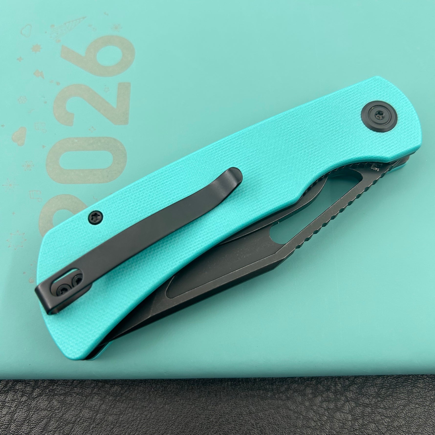 KU knife  KU397F Gurkha Linerlock Tiffany Blue Folding Knife