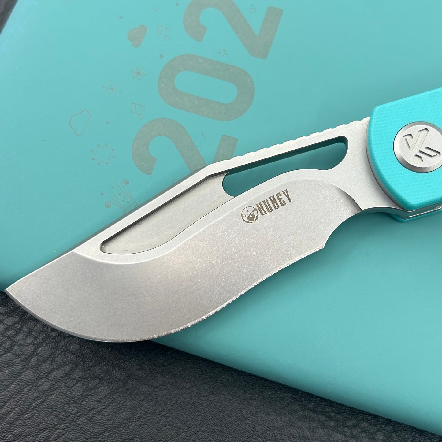 KU knife  KU397B Gurkha Linerlock Tiffany Blue Folding Knife