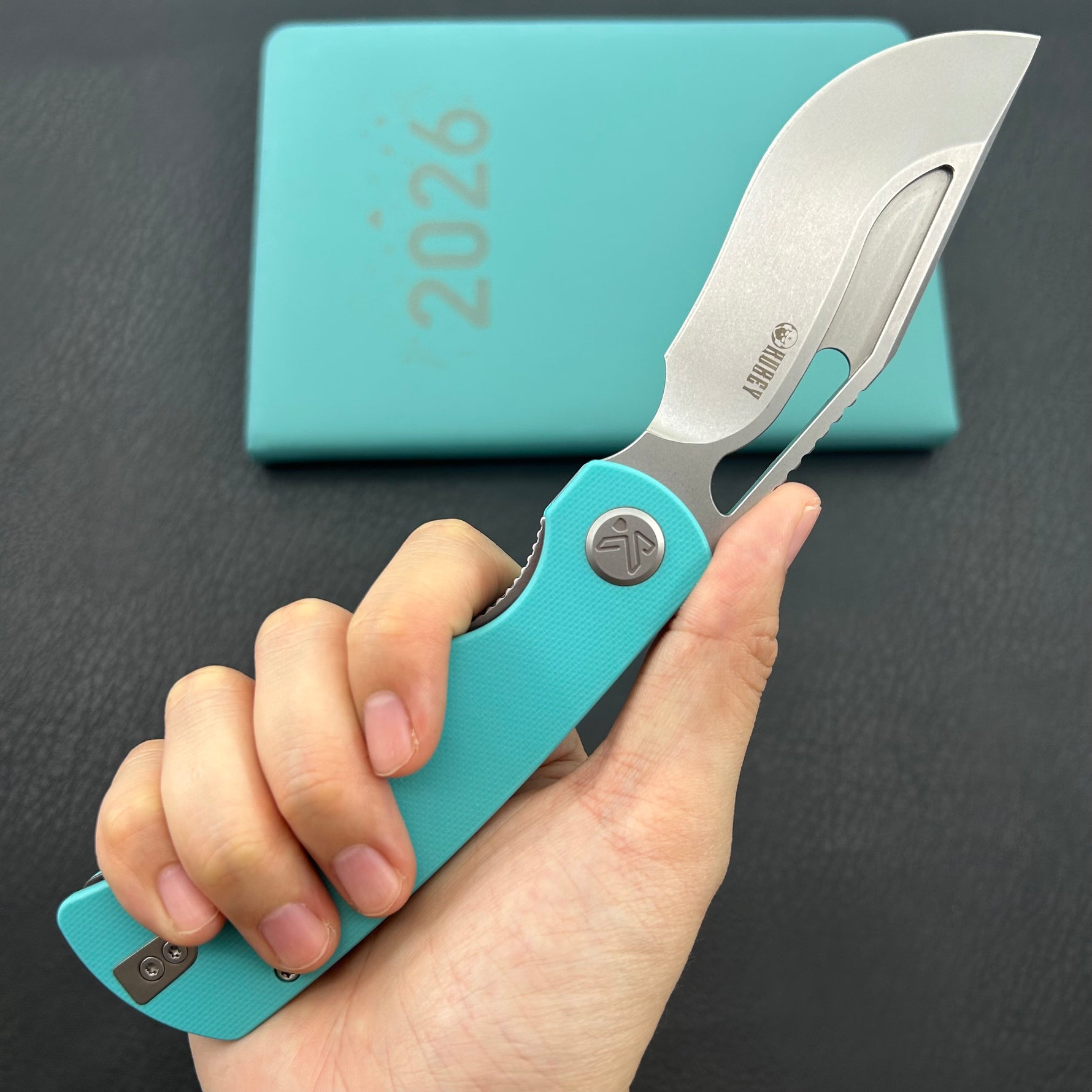 KU knife  KU397B Gurkha Linerlock Tiffany Blue Folding Knife