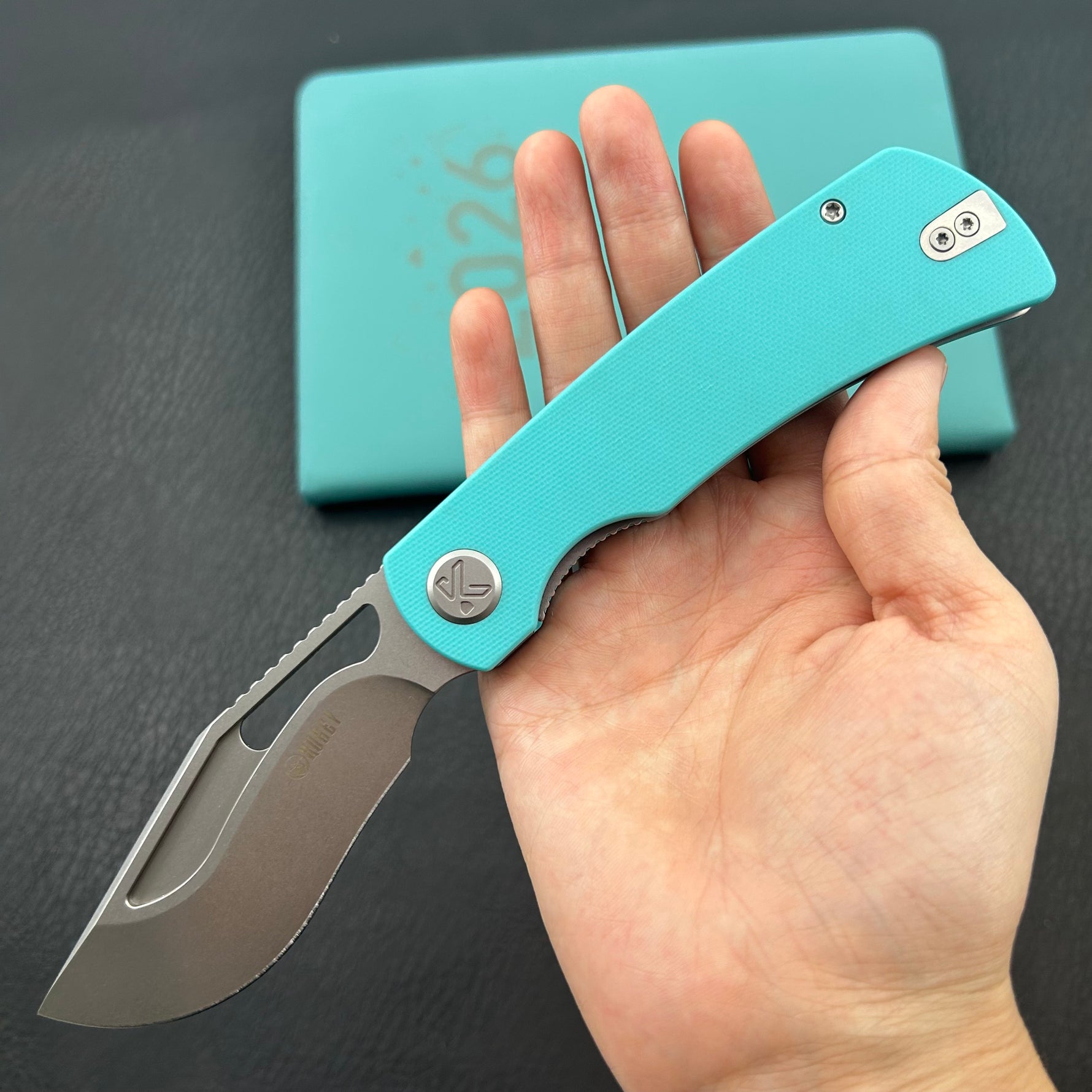 KU knife  KU397B Gurkha Linerlock Tiffany Blue Folding Knife