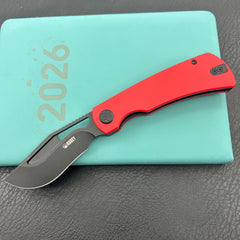 KU knife KU397E Gurkha Linerlock Black Red Folding Knife