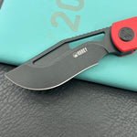 KU knife KU397E Gurkha Linerlock Black Red Folding Knife