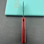 KU knife KU397E Gurkha Linerlock Black Red Folding Knife