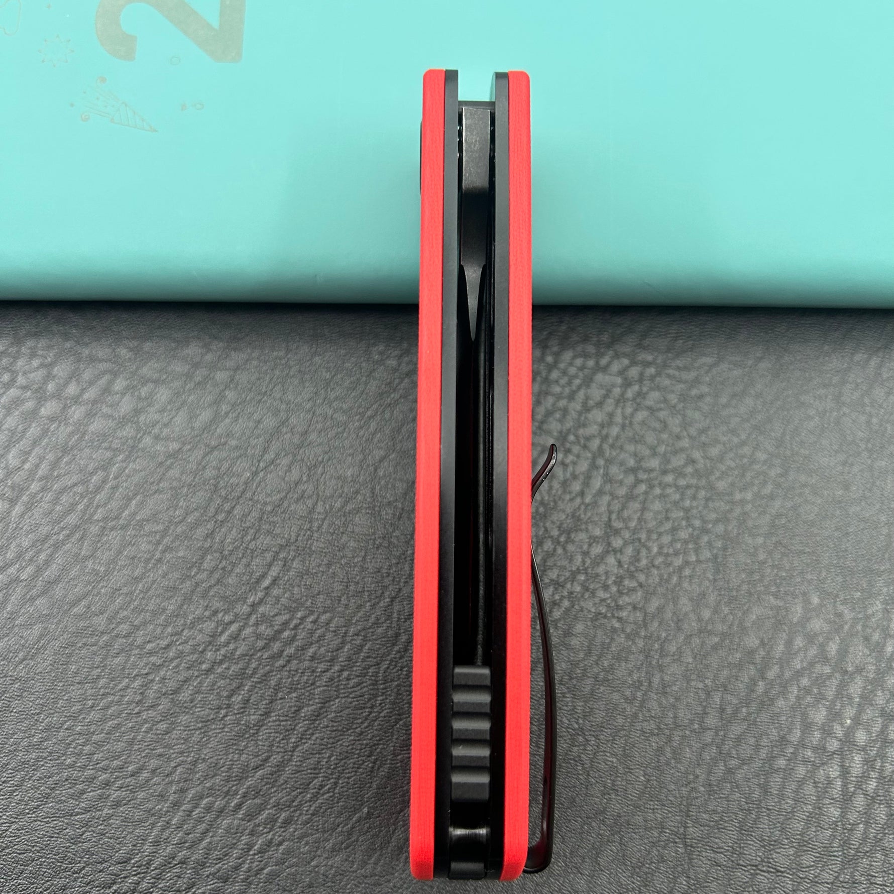 KU knife KU397E Gurkha Linerlock Black Red Folding Knife