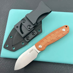 KU knife KU455B Microburst Fixed Blade Knife Bronze Micarta Handle 2.95" Beadblast 14C28N Fixed  Knife