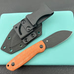 KUBEY KU455D Microburst Fixed Blade Knife Bronze Micarta Handle 2.95" Beadblast 14C28N Fixed  Knife