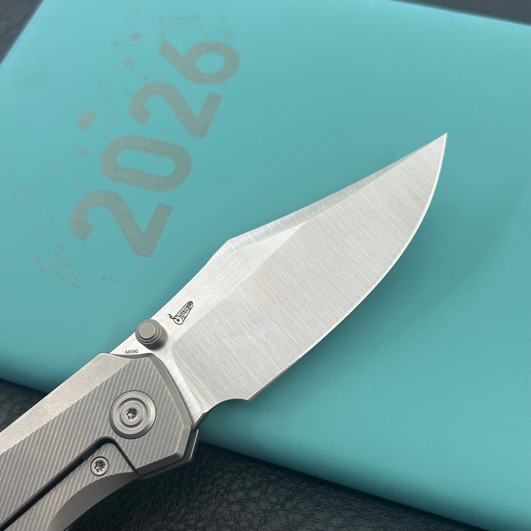 KB KNIVES KB478A Classico Frame Locking Folding Knife Gray Sandblast Titanium Handle 3.38" Belt Satin M390  Folding Knife