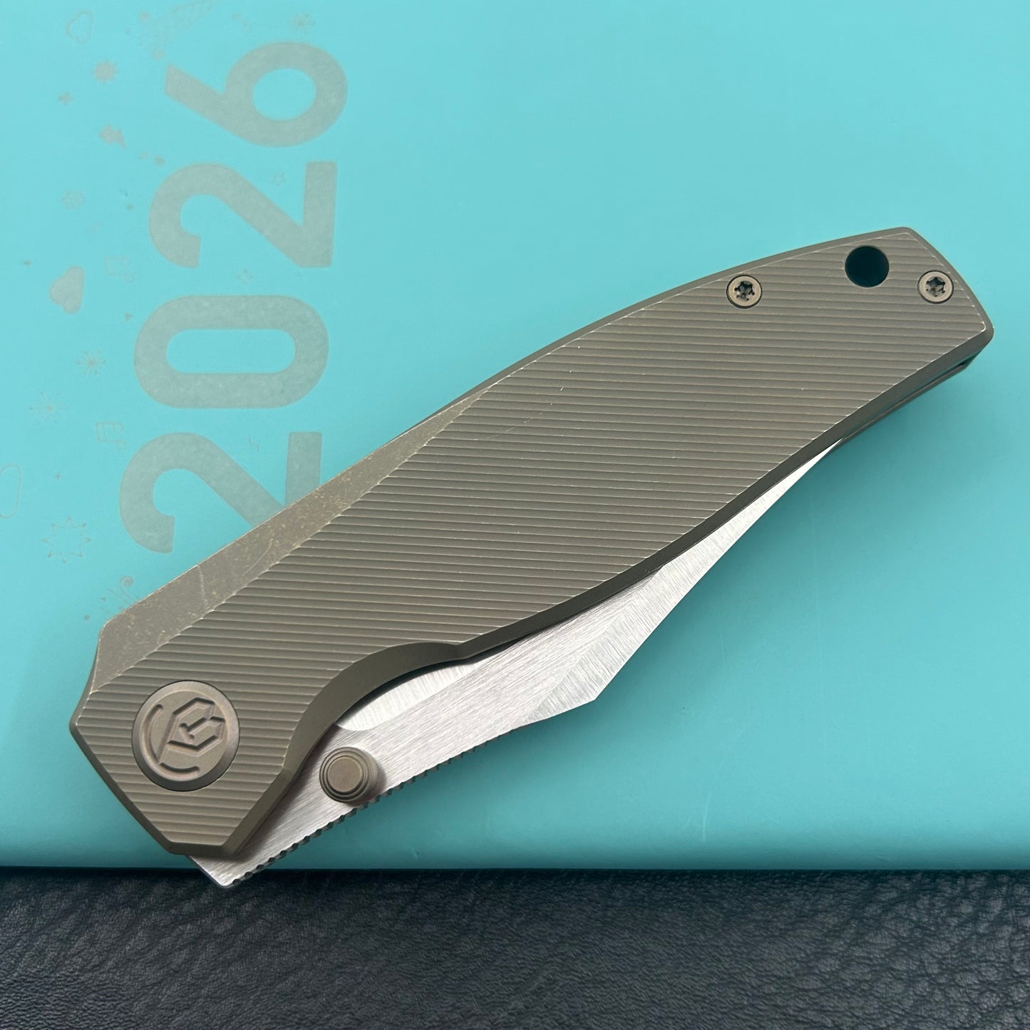 KB KNIVES KB478C Classico Frame Locking Folding Knife Bronze Titanium Handle 3.38" Belt Satin M390  Folding Knife