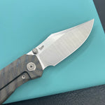 KB KNIVES KB478B Classico Frame Locking Folding Knife Flamed Titanium Handle 3.38" Belt Satin M390  Folding Knife