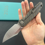 KB KNIVES KB478B Classico Frame Locking Folding Knife Flamed Titanium Handle 3.38" Belt Satin M390  Folding Knife