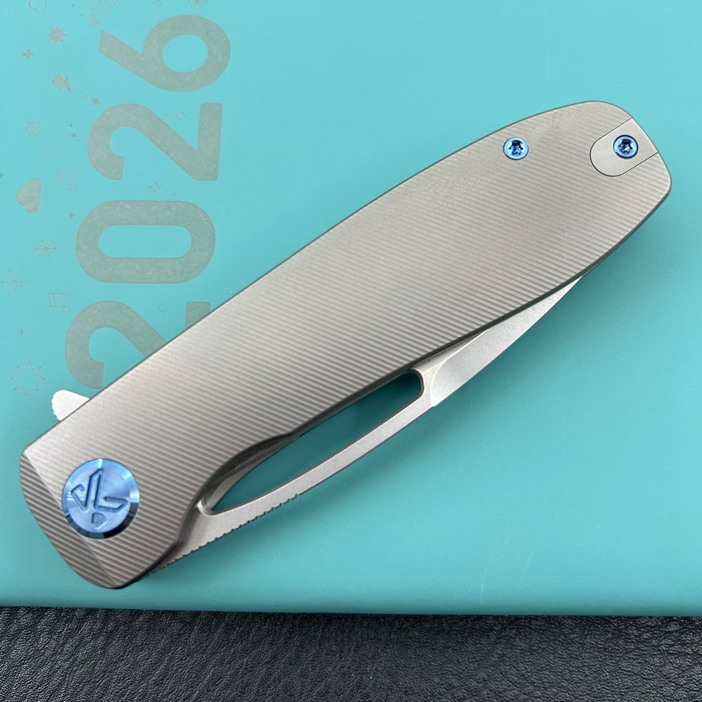 KU knife KU353A Supercell Linerlock Gray Ti Folding Knife