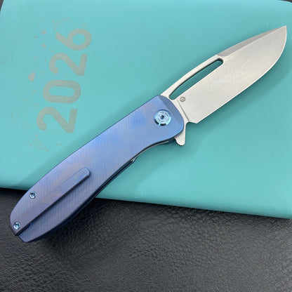 KU knife KU353B Supercell Linerlock Blue Ti Folding Knife