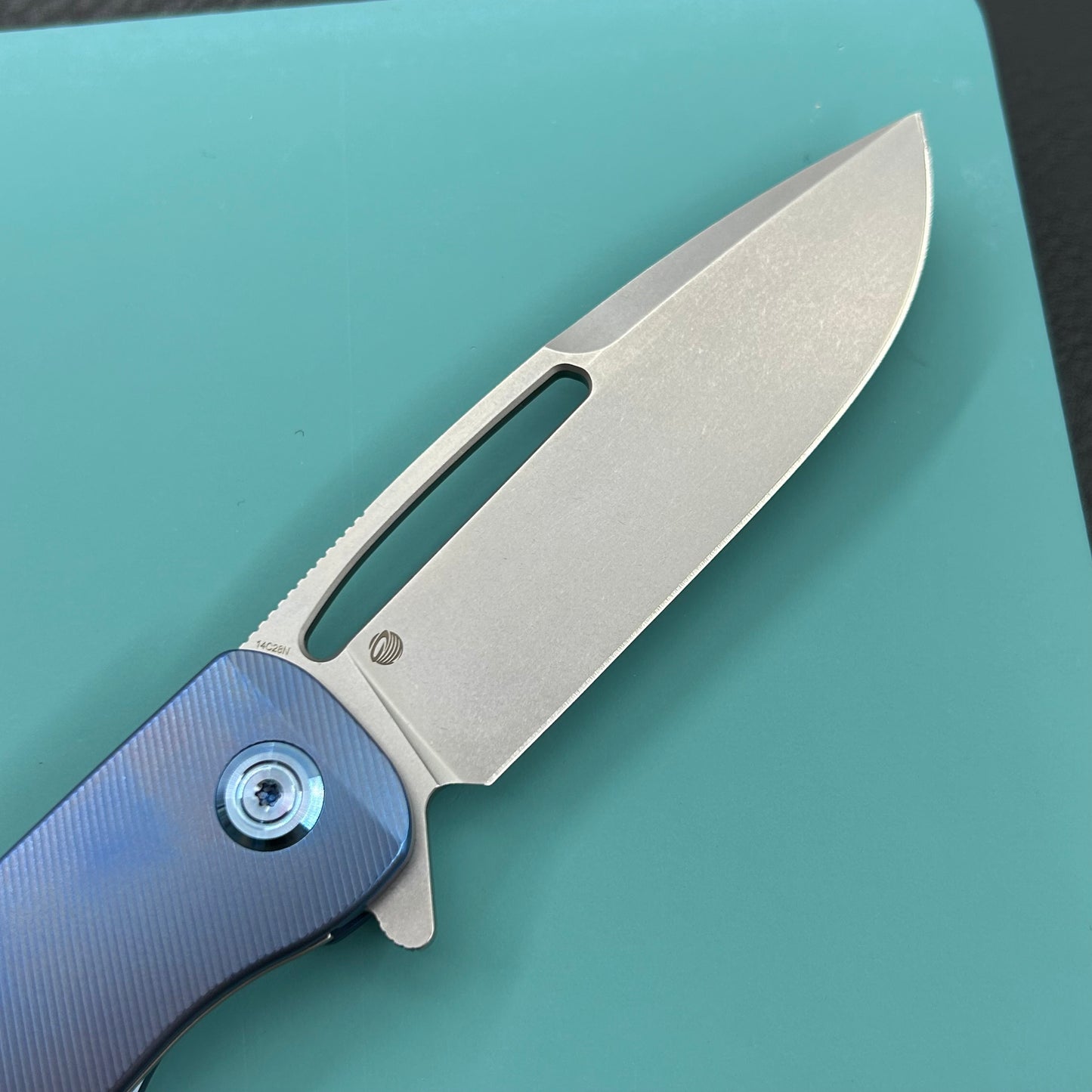 KU knife KU353B Supercell Linerlock Blue Ti Folding Knife