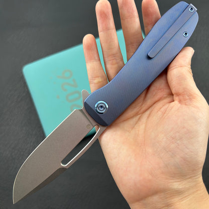 KU knife KU353B Supercell Linerlock Blue Ti Folding Knife