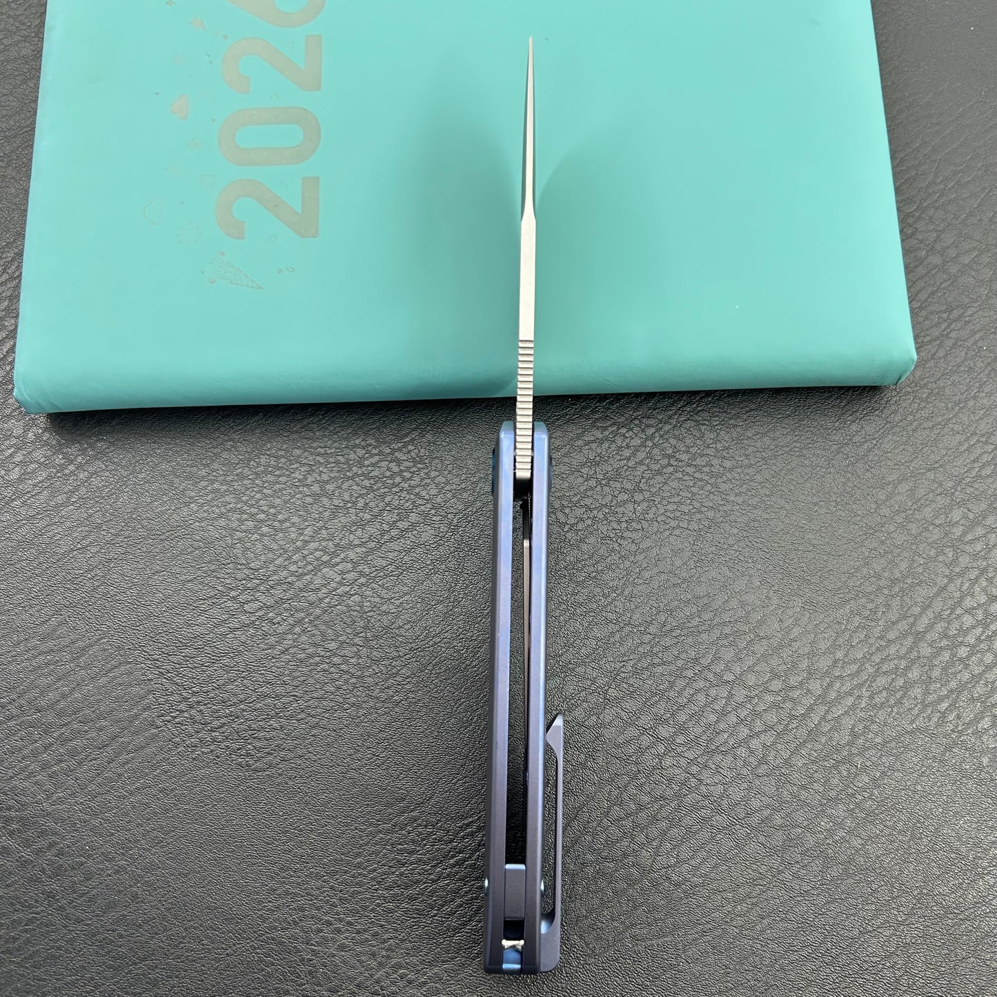 KU knife KU353B Supercell Linerlock Blue Ti Folding Knife