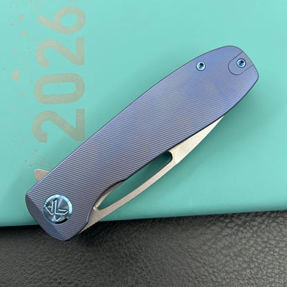 KU knife KU353B Supercell Linerlock Blue Ti Folding Knife