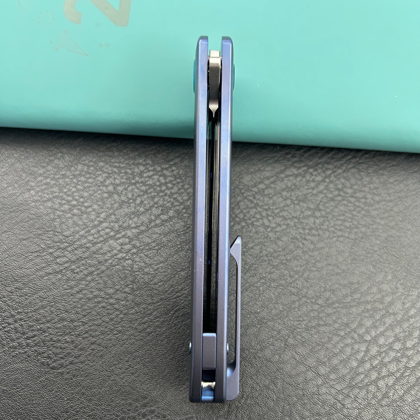 KU knife KU353B Supercell Linerlock Blue Ti Folding Knife